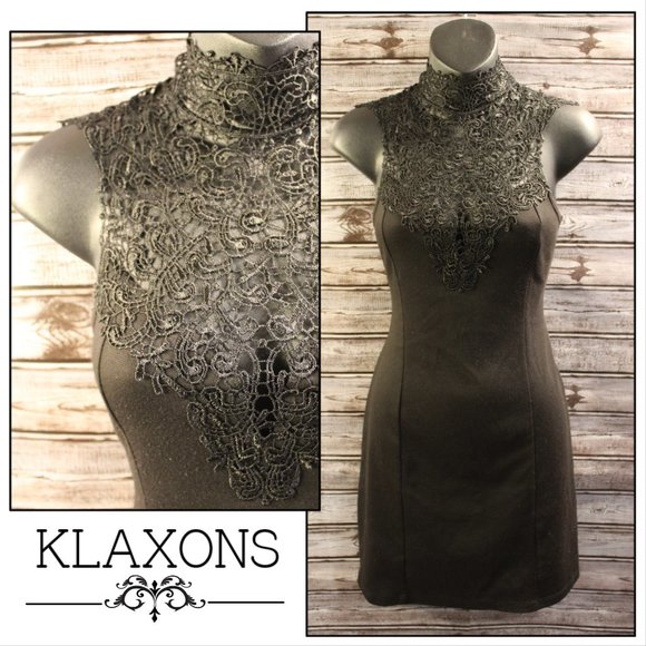 Klaxons Dresses & Skirts - Lace High Neck Cocktail Midi Dress by Klaxons